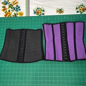 Yianna size XS Waist Training Corset Belt Latex Sport Girdle Set of 2